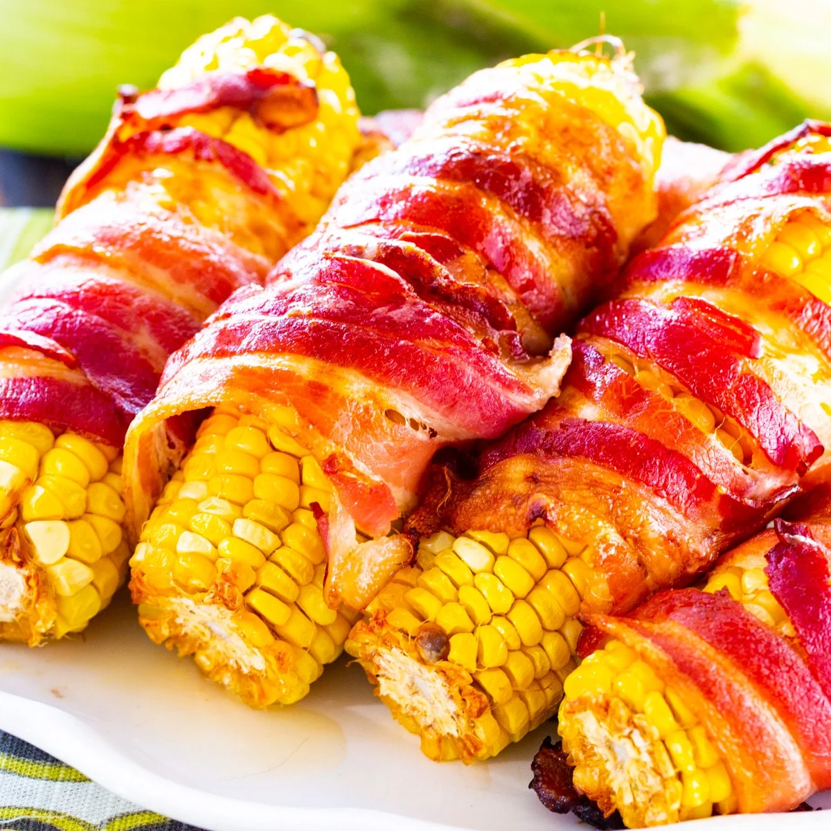 Spicy Bacon Wrapped Corn