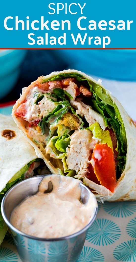 Spicy Chicken Caesar Salad Wrap