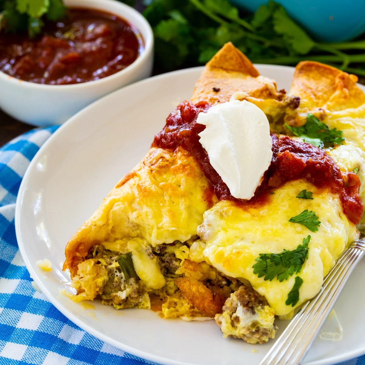 Spicy Sausage Breakfast Enchiladas