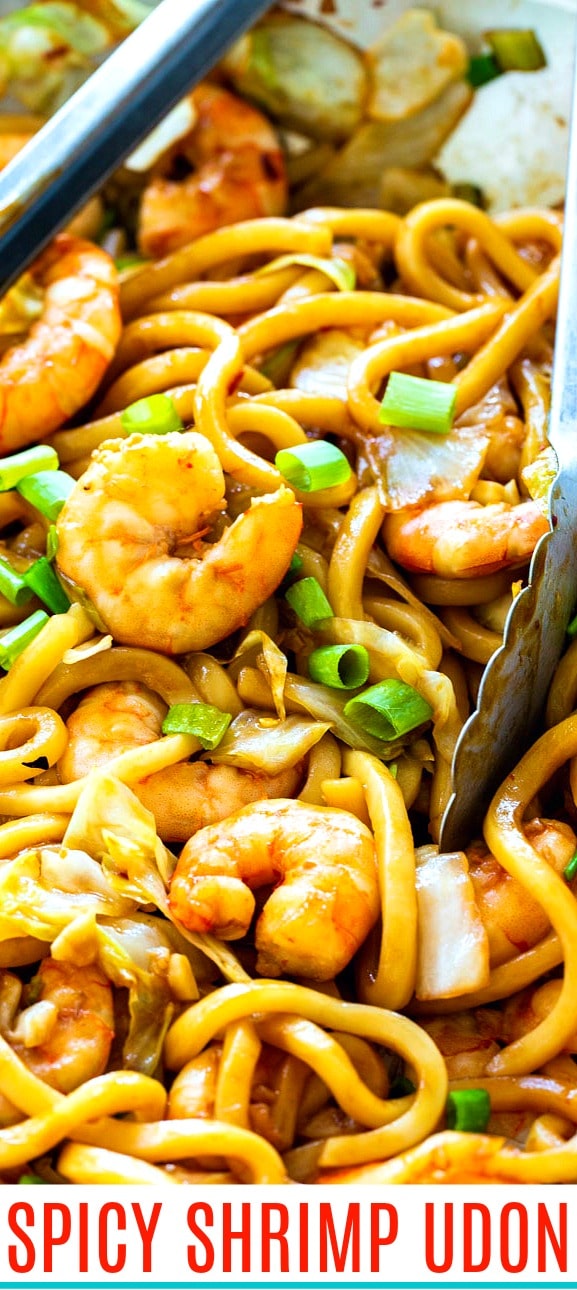 close-up of Spicy Shrimp Udon