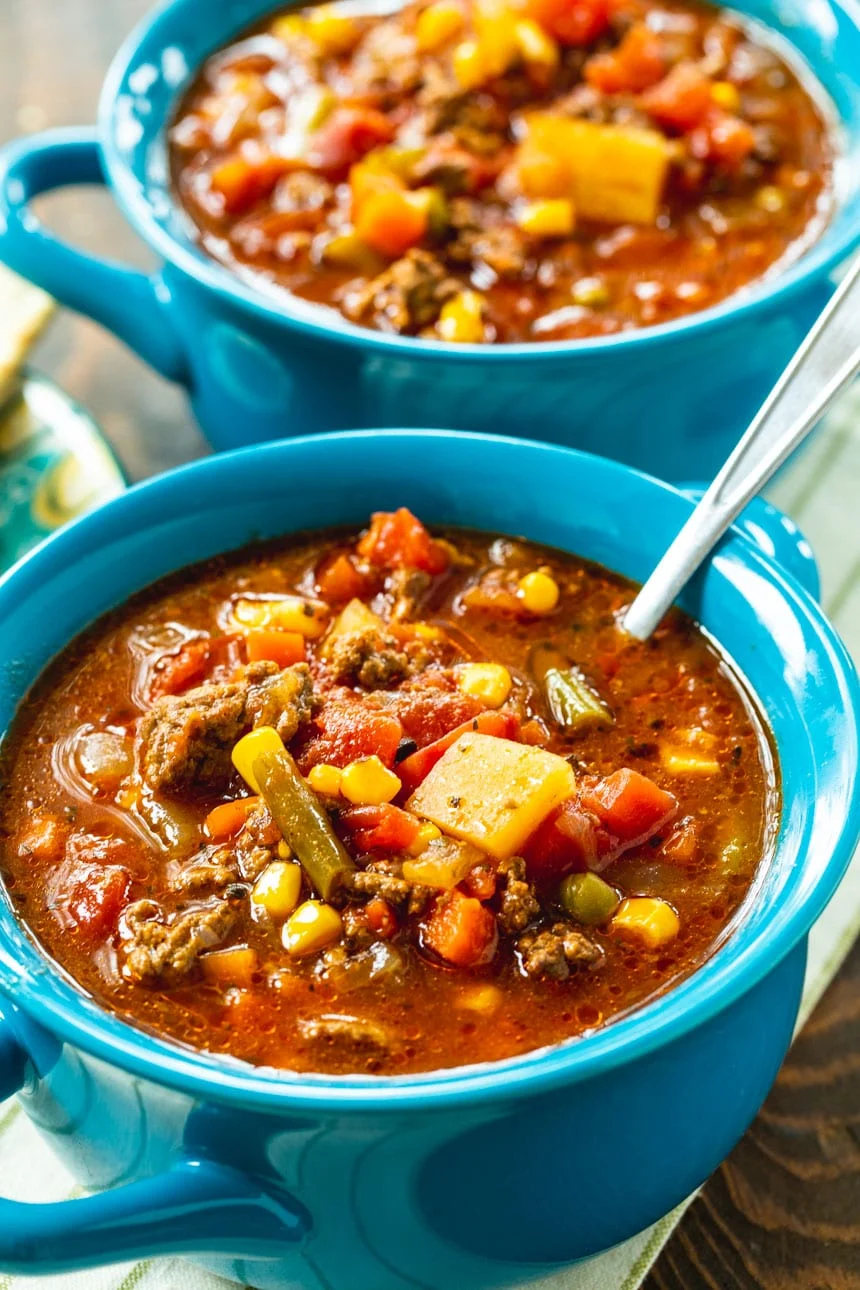 Crock Pot Spicy Vegetable Beef Soup