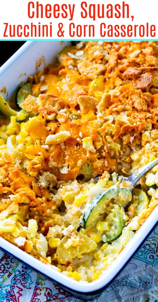 Cheesy Squash, Zucchini, and Corn Casserole