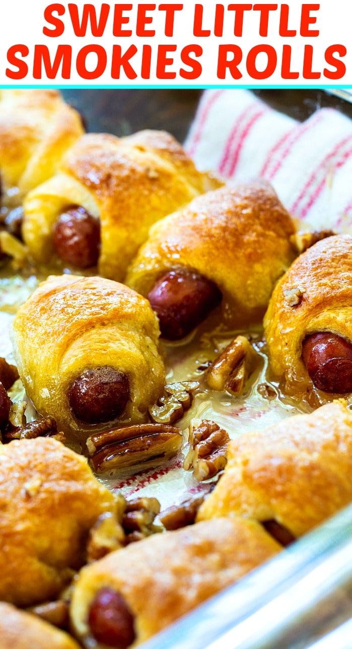 Close-Up of Sweet Little Smokie Rolls