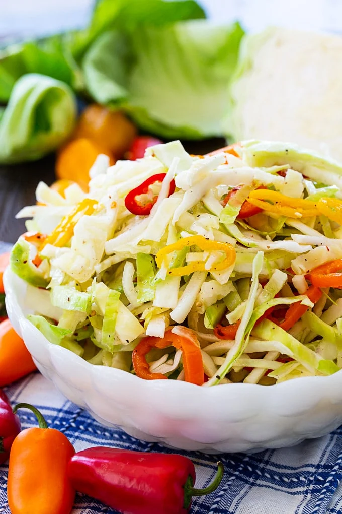 Marinated Cabbage and Sweet Pepper Slaw