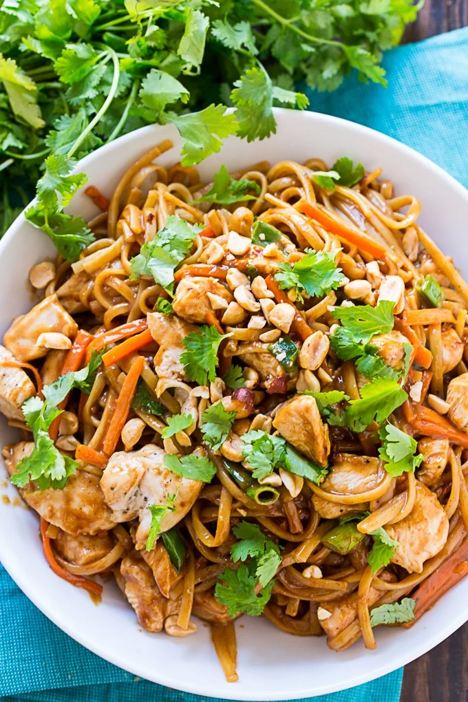 Thai Chicken Pasta with peanut sauce