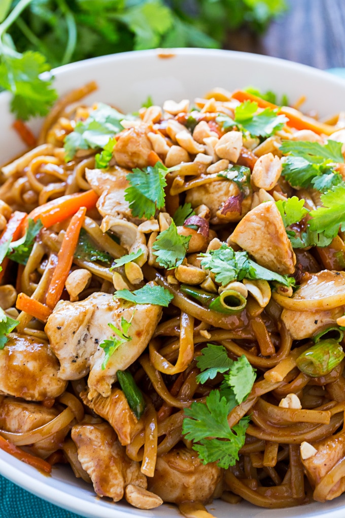 Thai Chicken Pasta with peanut sauce