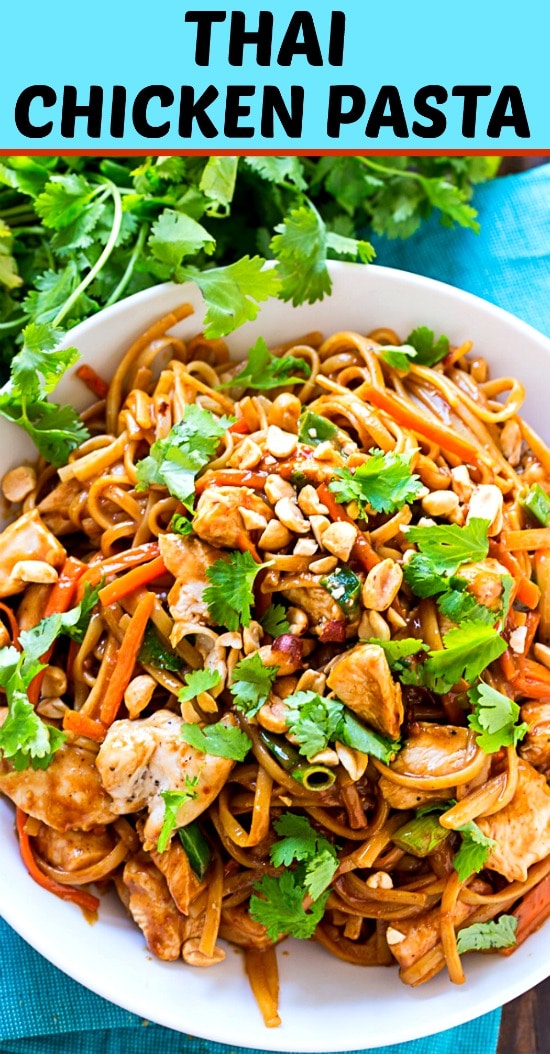 Thai Chicken Pasta can be made in under 30 minutes!