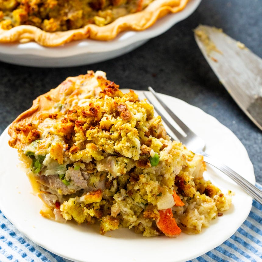 Turkey Pot Pie with Stuffing Topping