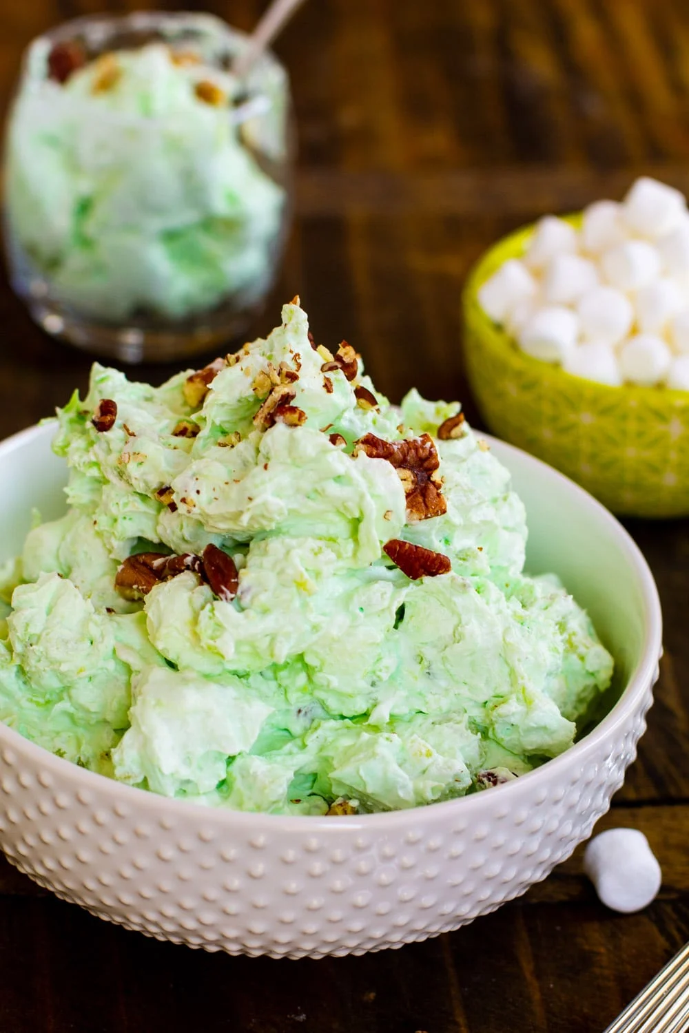 Watergate Salad in a alrge white bowl.