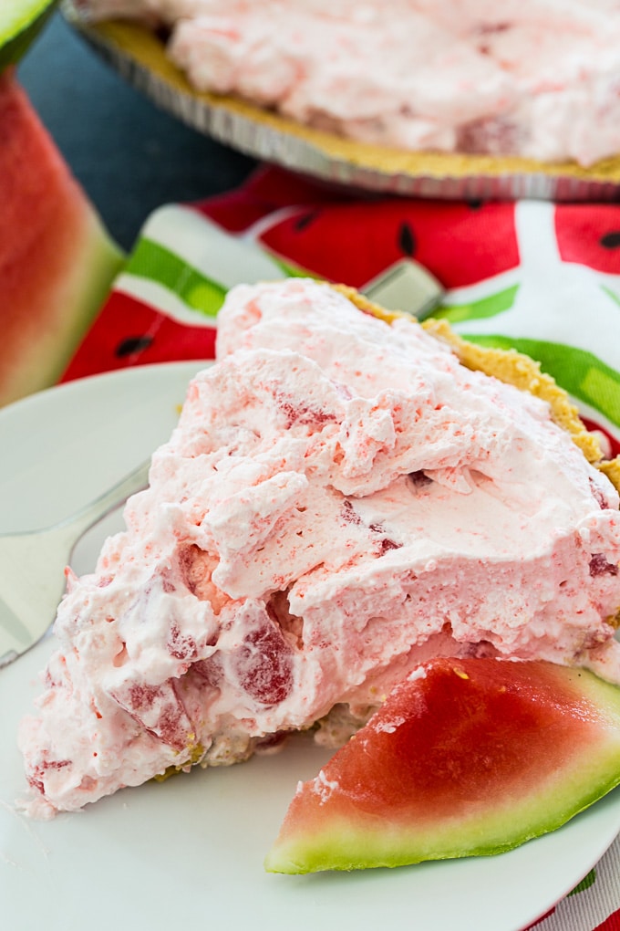 Watermelon Pie in graham cracker crust