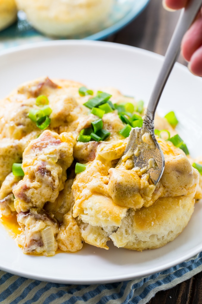 Andouille Sausage Gravy and Biscuits