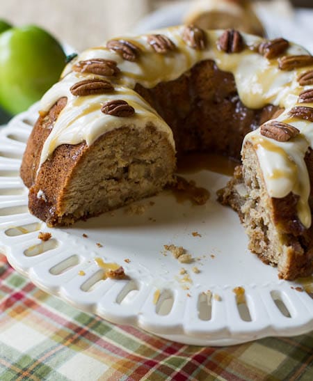Caramel Apple Pound Cake with Cream Cheese Icing