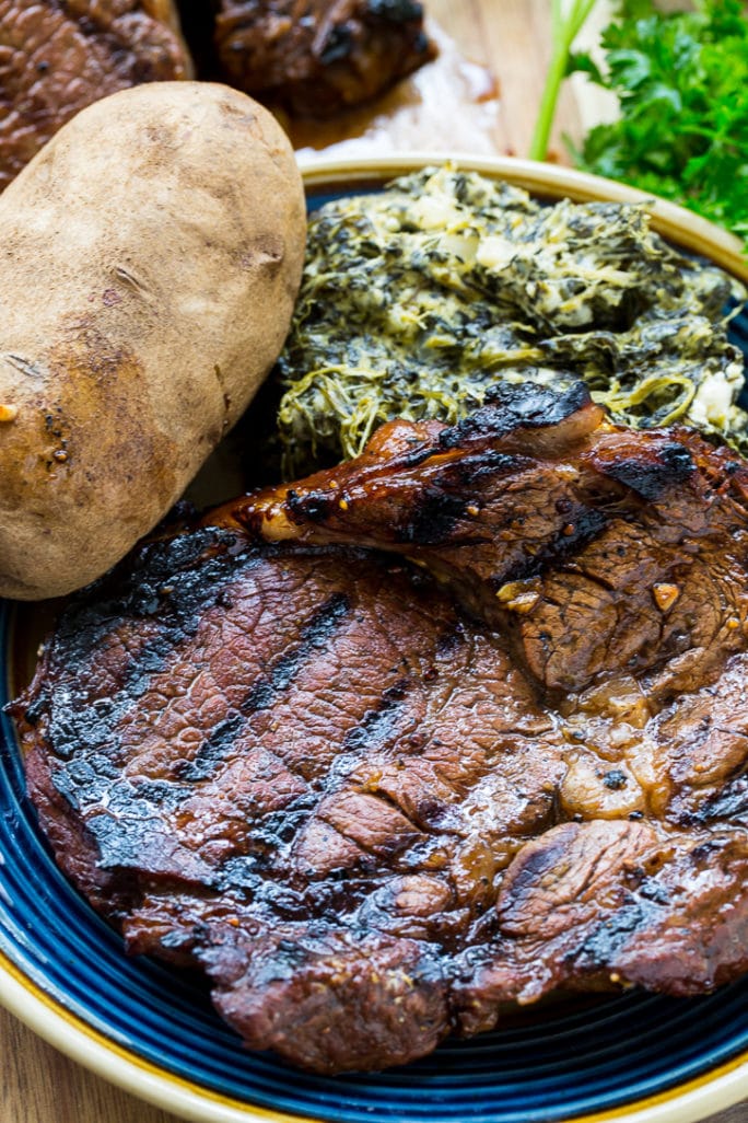Balsamic Soy Rib-Eye Steaks