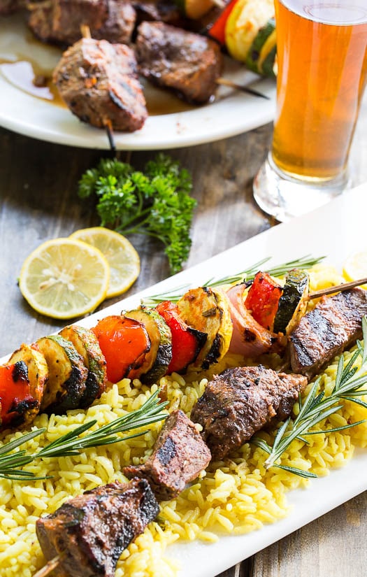 Grilled Beef Kabobs with Lemon and Rosemary Marinade