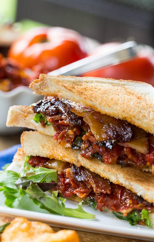 BLT with Tomato Jam and Pepper Jelly Bacon