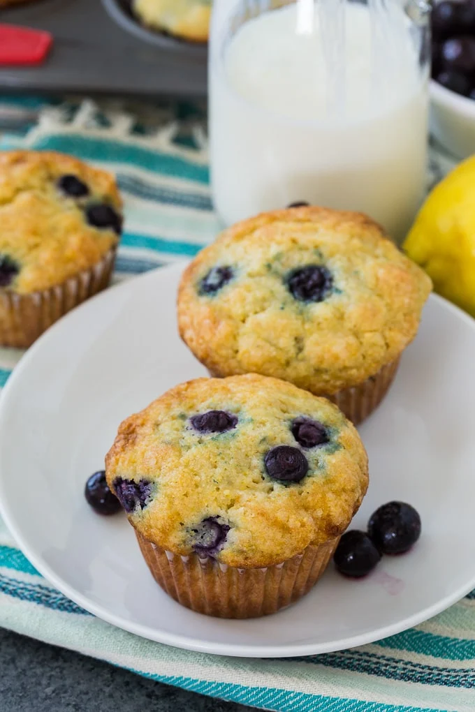 Lemon Blueberry Cornmeal Muffins