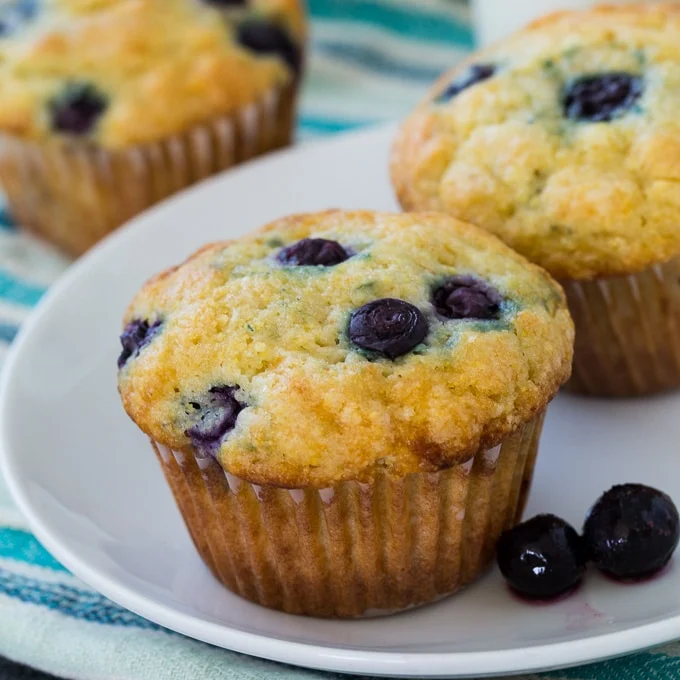 Lemon Blueberry Cornmeal Muffins