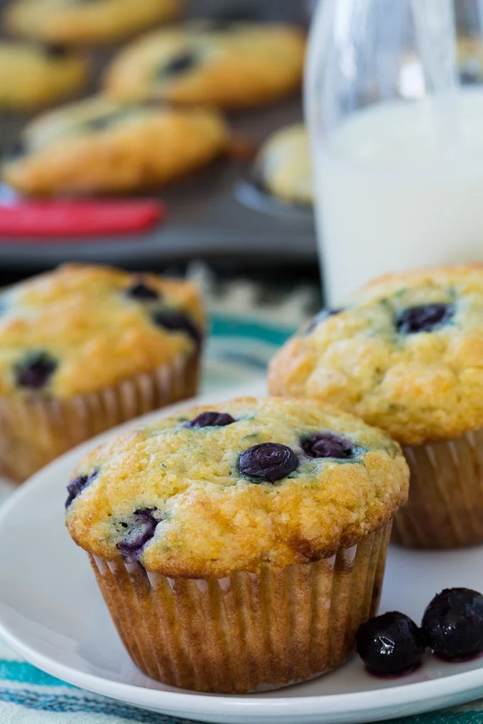 Lemon Blueberry Cornmeal Muffins
