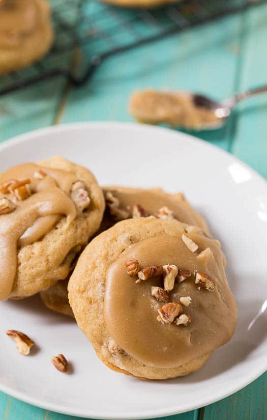 Caramel Frosted Brown Sugar Cookies