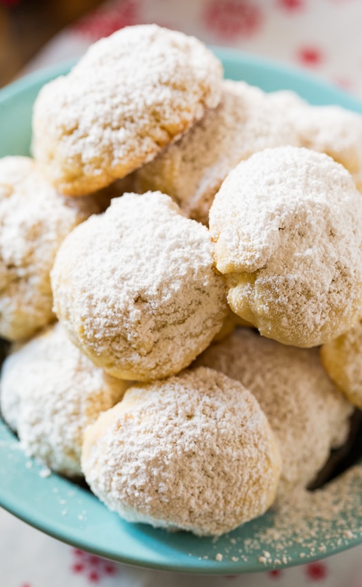 Greek Butter Cookies. Festive little snowball cookies flavored with butter and roasted almonds.