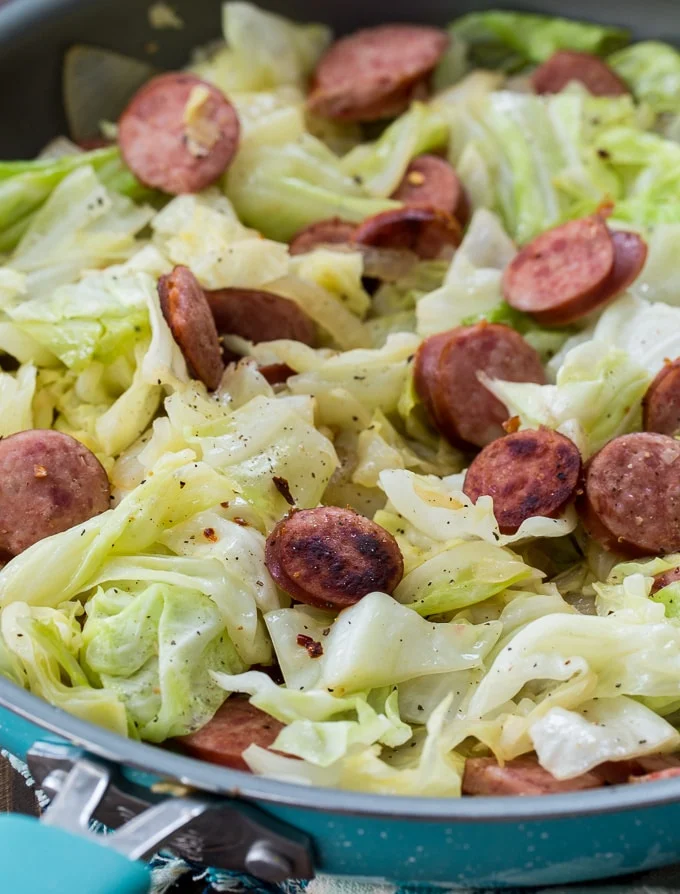 Cabbage and Kielbasa Skillet