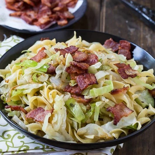 Cabbage and Noodles cooked in bacon