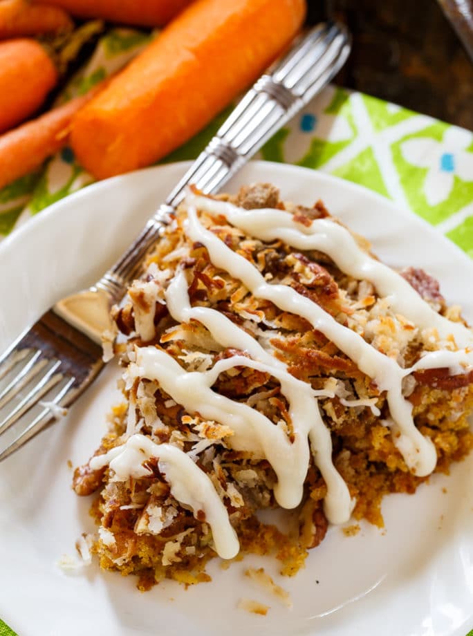 Carrot Coffee Cake with cream cheese glaze