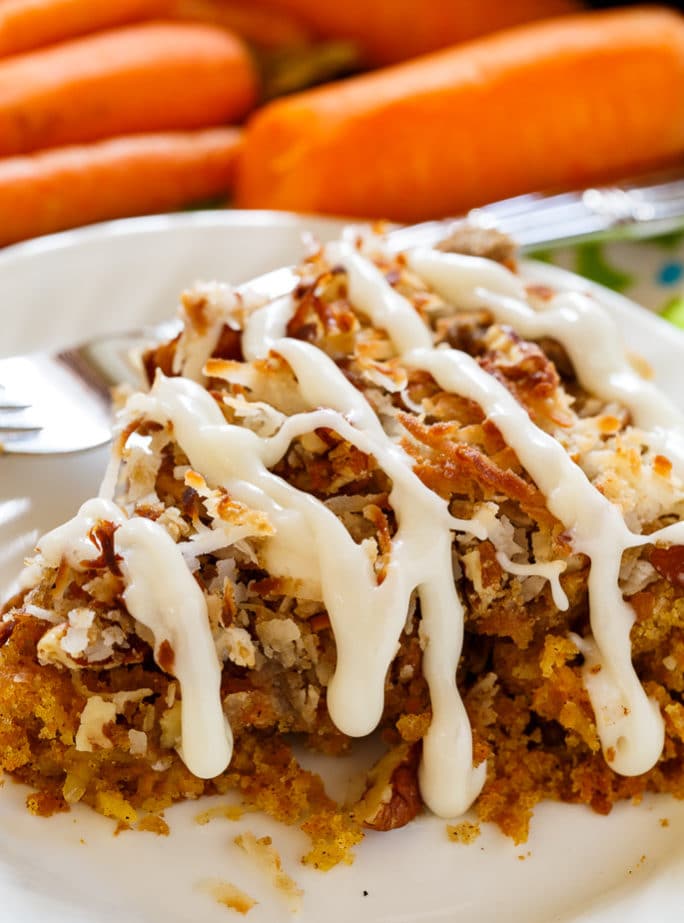 Carrot Coffee Cake with cream cheese glaze