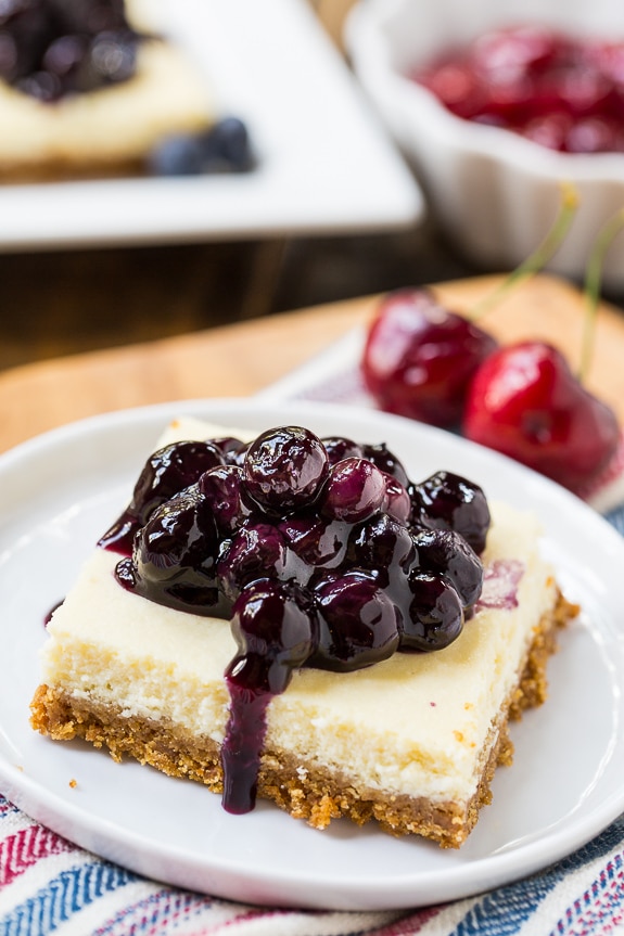 Lightened-Up Cheesecake Bars with fruit toppings #SweetSwaps #SplendaSweeties