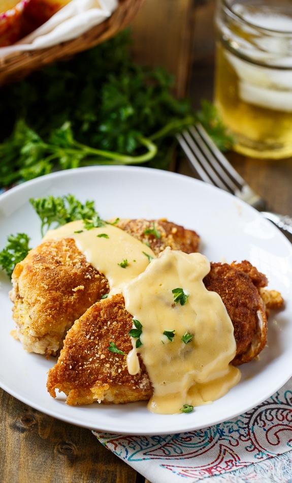 Cheesy Chicken Breasts with a crushed Ritz cracker coating.