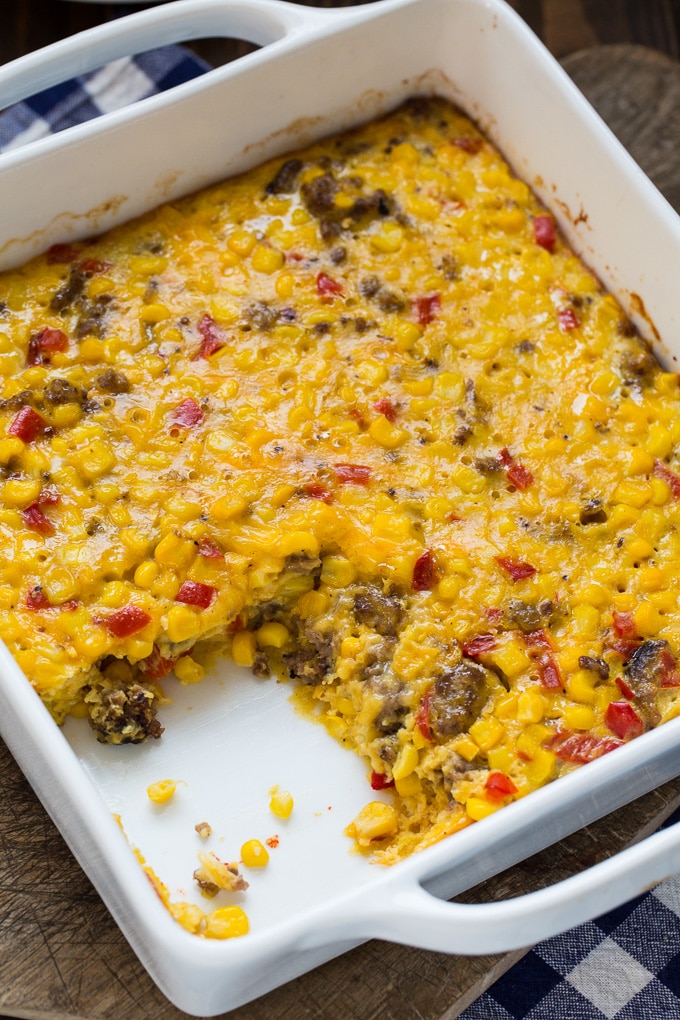 Corn and Sausage Pudding (Corn Casserole)