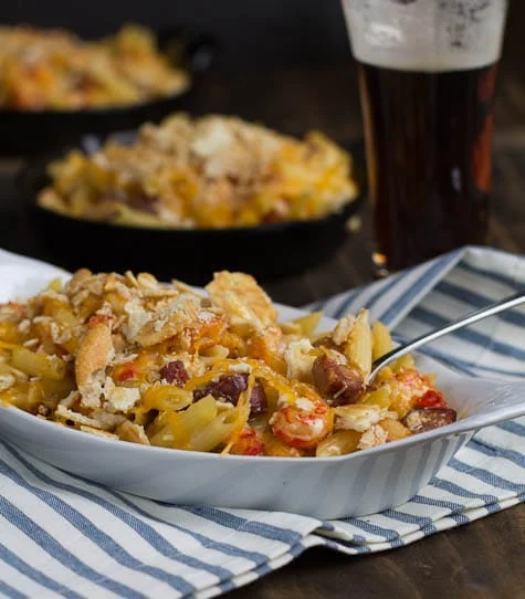 Cajun Mac and Cheese with Andouille Sausage and Crawfish