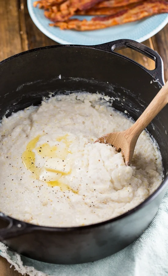 Cream Cheese Grits - super rich and creamy.