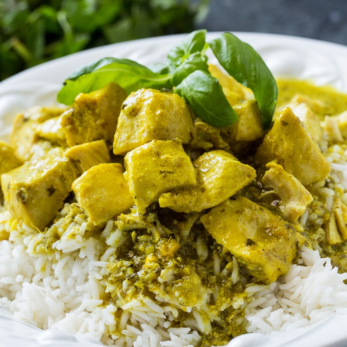 Crock Pot Basil Coconut Chicken