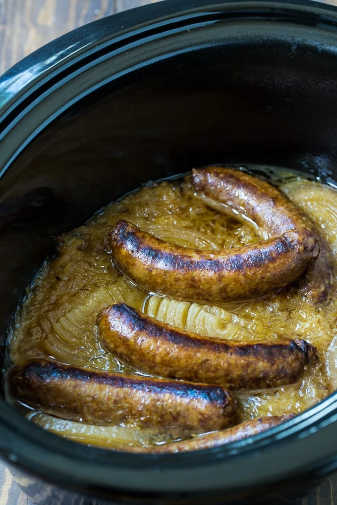 Crock Pot Reuben Brats recipe