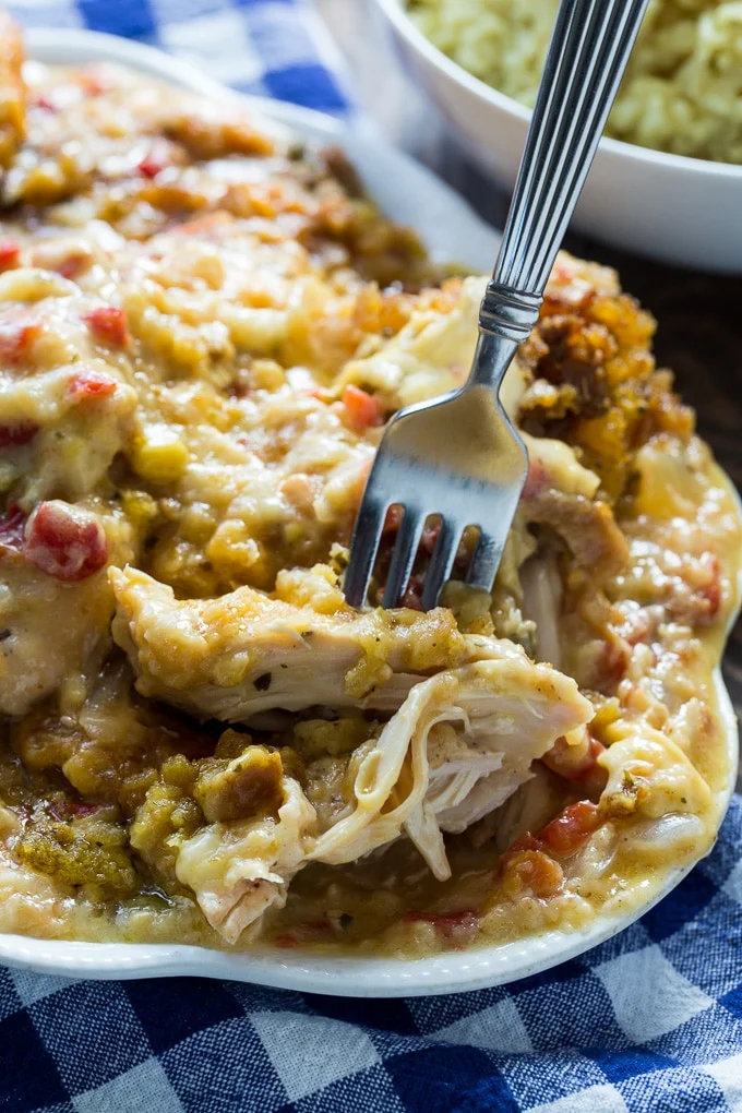 Crock Pot Cheesy Stuffing Chicken