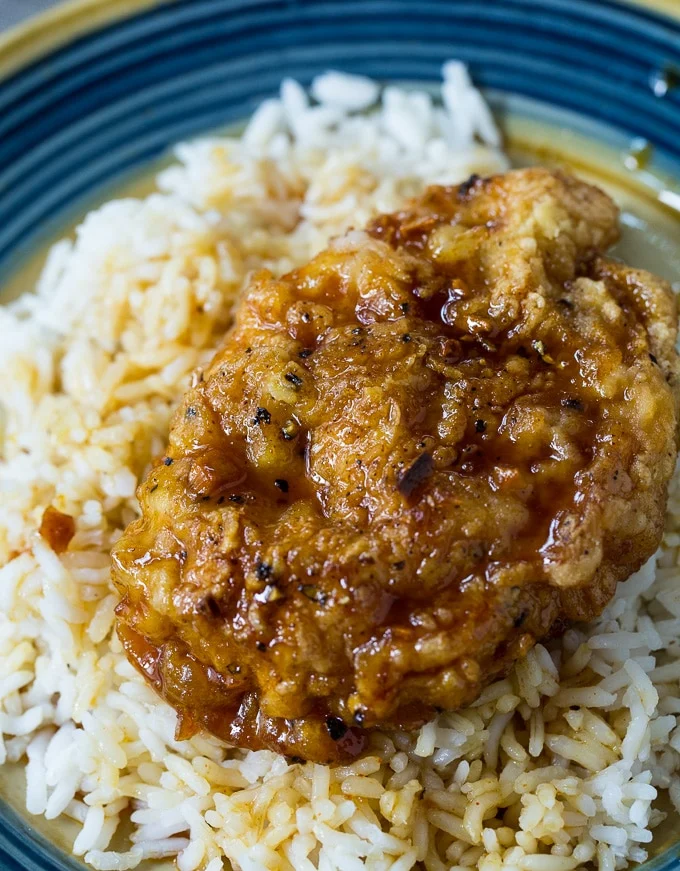 Crunchy Honey Garlic Pork Chops