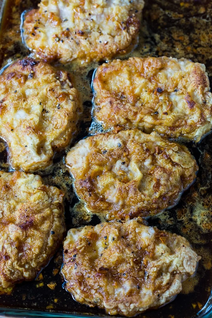 Crunchy Honey Garlic Pork Chops
