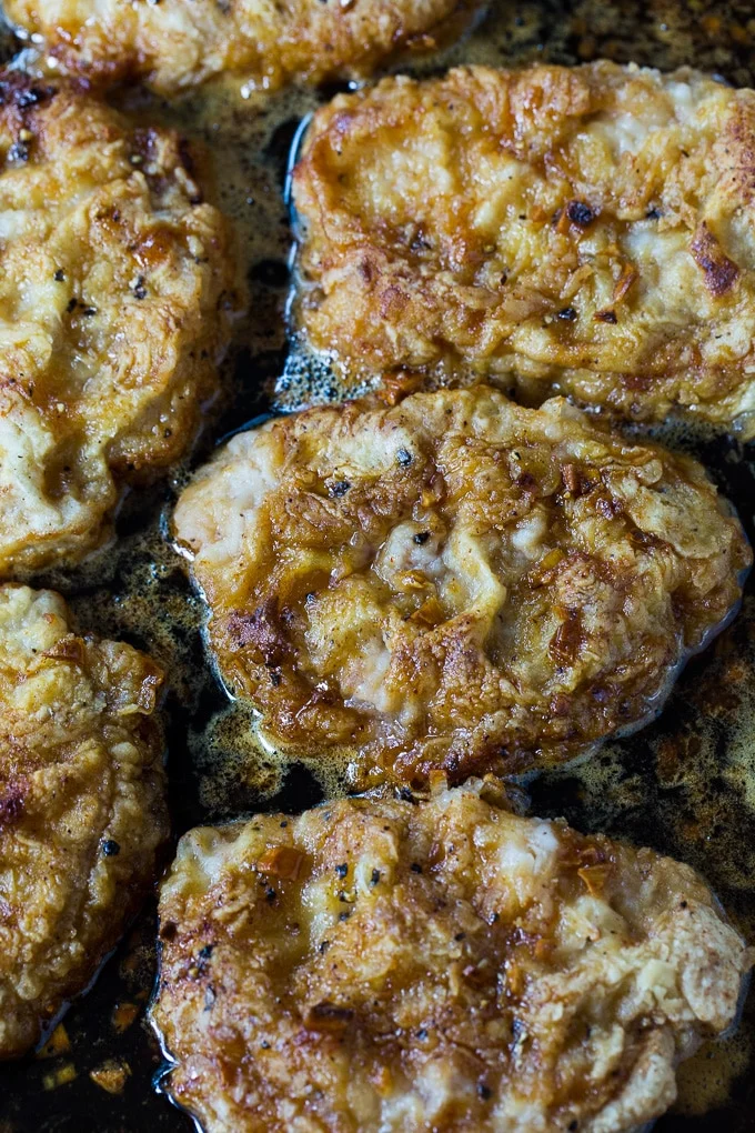 Crunchy Honey Garlic Pork Chops