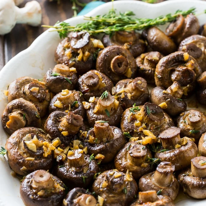 Garlic Butter Roasted Mushrooms