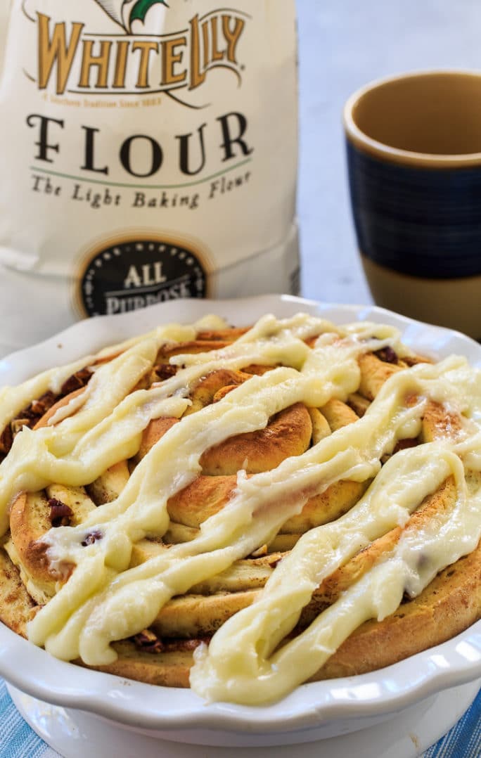 Giant Cinnamon Roll with cream cheese frosting