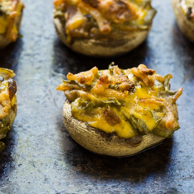 Green Bean Casserole Stuffed Mushrooms
