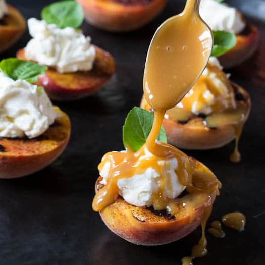 Grilled Peaches with Mascarpone Cheese