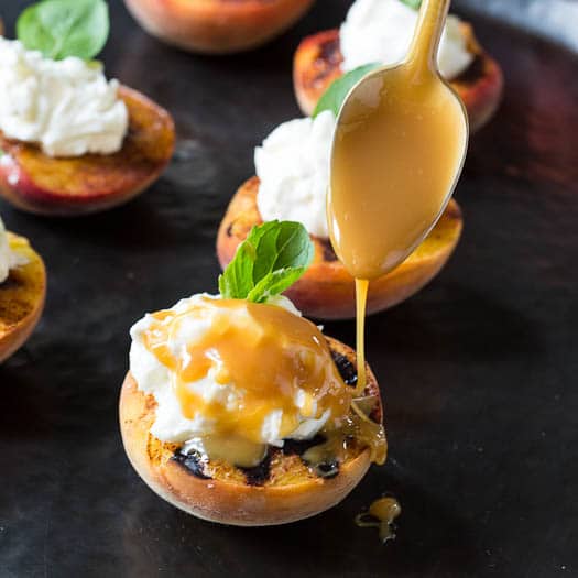 Grilled Peaches with Mascarpone Cheese