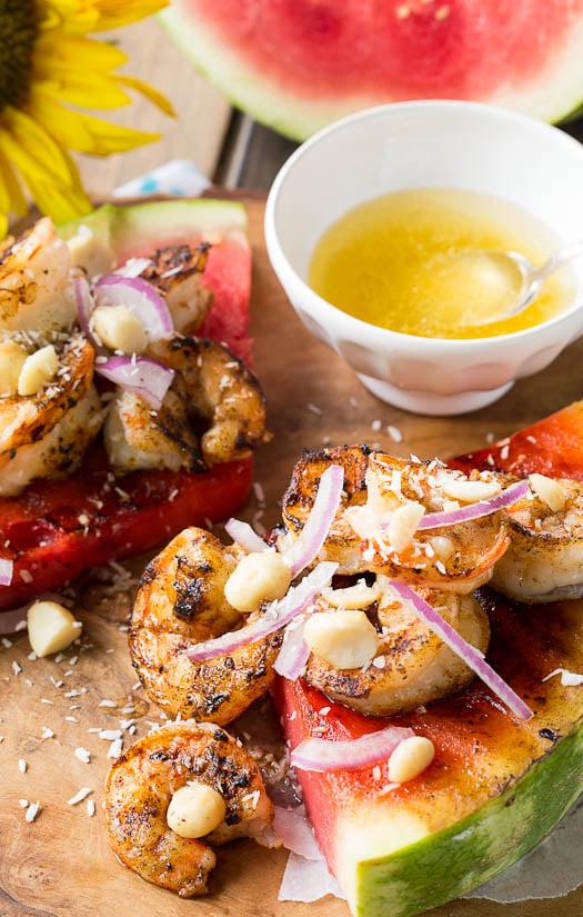 Grilled Watermelon with Tropical Shrimp