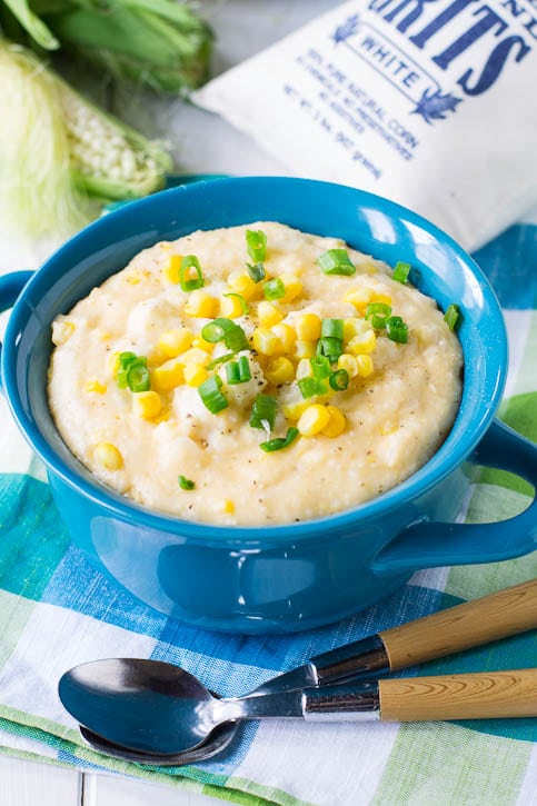 Cheese Grits with Corn and Vidalia Onion