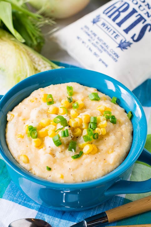 Cheese Grits with Corn and Vidalia Onion