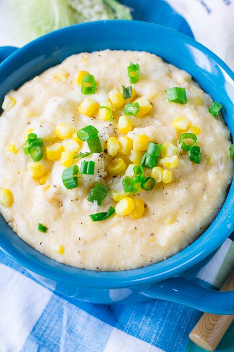 Cheese Grits with Corn and Vidalia Onion