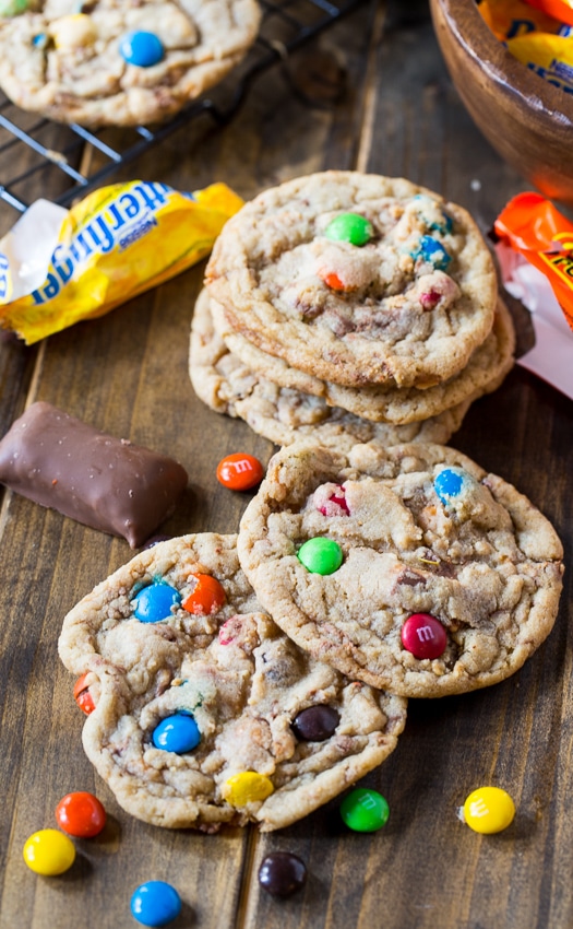 Use excess Halloween candy to make these soft and chewy Candy Cookies.
