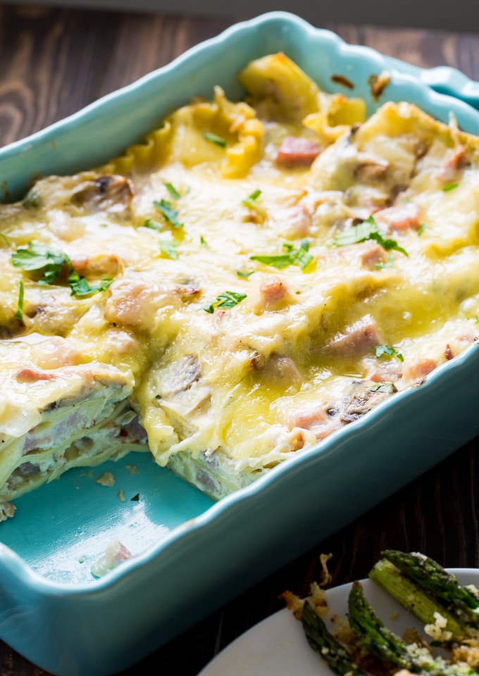 Creamy Ham Lasagna is a great way to use up leftover ham.